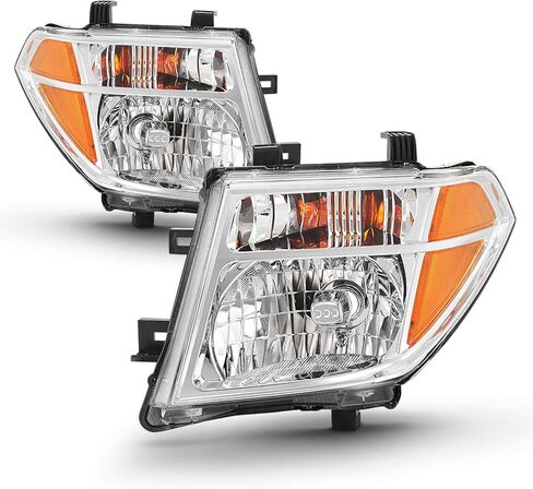 Akkon-Pair Chrome Meadlights تناسب 2005-2008 Frontier 2005-2007 Pathfinder [نماذج الهالوجين] استبدال اليسار + اليمين in Kuwait