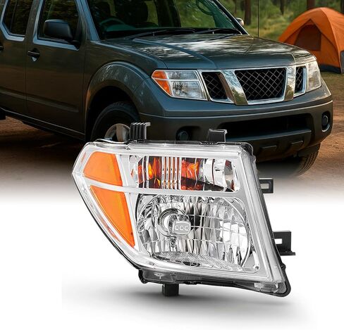Akkon-Pair Chrome Meadlights تناسب 2005-2008 Frontier 2005-2007 Pathfinder [نماذج الهالوجين] استبدال اليسار + اليمين in Kuwait