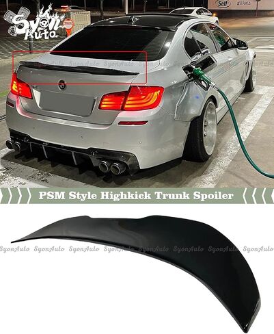 يناسب 2011-2017 BMW F10 5 Series & M5 Gloss Black PSM Style High Kick Trunk Spoiler in Saudi Arabia