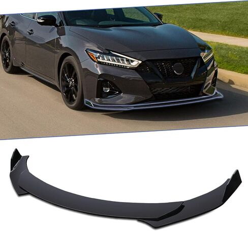 Xotic Tech Front Pront Lip Chin Spoiler Splitter Splitter Diffuser Guard Wing Protector Trim Car Car ، متوافق مع Nissan Maxima Versa Sentra Altima (Gloss Black) 3pcs in Saudi Arabia