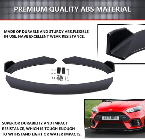 Xotic Tech Front Pront Lip Chin Spoiler Splitter Splitter Diffuser Guard Wing Protector Trim Car Car ، متوافق مع Nissan Maxima Versa Sentra Altima (Gloss Black) 3pcs in Saudi Arabia