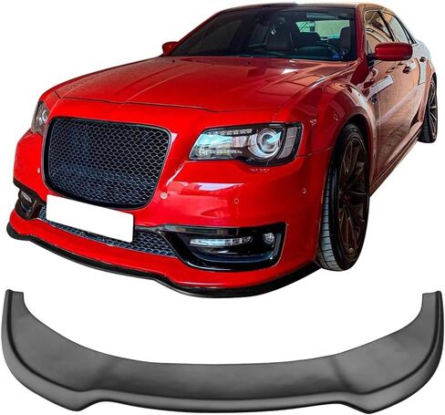 IKON MOTORSPORTS, Front Bumper Lip Compatible with 2015-2023 Chrysler 300, Gloss Black PP Polypropylene Front Lip Chin Spoiler Splitters, 2016 2017 2018 2019 2020 in Saudi Arabia