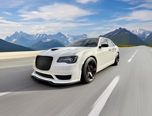 IKON MOTORSPORTS, Front Bumper Lip Compatible with 2015-2023 Chrysler 300, Gloss Black PP Polypropylene Front Lip Chin Spoiler Splitters, 2016 2017 2018 2019 2020 in Saudi Arabia