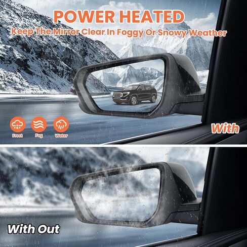 مرآة جانبية للركاب متوافقة مع 2018 2018 2020 2021 2022 2023 2024 Chevy Expenox GMC Terrain Mirrors with Power Glass Dating Swit Scot Plud Spot Plugs #84225387 (White) 8 Pins in Kuwait