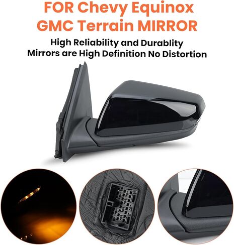 مرآة جانبية للركاب متوافقة مع 2018 2018 2020 2021 2022 2023 2024 Chevy Expenox GMC Terrain Mirrors with Power Glass Dating Swit Scot Plud Spot Plugs #84225387 (White) 8 Pins in Kuwait