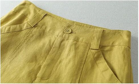 Women's Solid Color Buttoned Wide Leg Pants Loose High Waist Straight Pants in Saudi Arabia