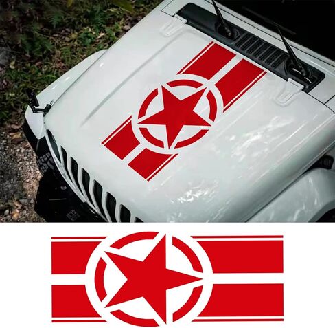 ملصق هود نجم الجيش الأمريكي ، شارات الفينيل العسكرية لبيك آب شاحنات شاحنة سيارات الدفع الرباعي على الطريق ، رسومات سيارة خطوط لجانب الجسم ، 1 pcs 35.4x17.7 بوصة (أسود) in Kuwait