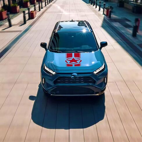 ملصق هود نجم الجيش الأمريكي ، شارات الفينيل العسكرية لبيك آب شاحنات شاحنة سيارات الدفع الرباعي على الطريق ، رسومات سيارة خطوط لجانب الجسم ، 1 pcs 35.4x17.7 بوصة (أسود) in Kuwait