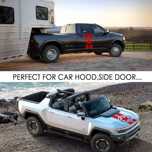 ملصق هود نجم الجيش الأمريكي ، شارات الفينيل العسكرية لبيك آب شاحنات شاحنة سيارات الدفع الرباعي على الطريق ، رسومات سيارة خطوط لجانب الجسم ، 1 pcs 35.4x17.7 بوصة (أسود) in Kuwait