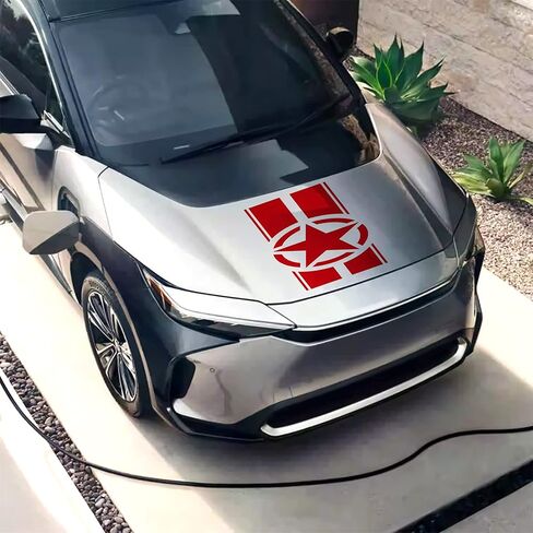 ملصق هود نجم الجيش الأمريكي ، شارات الفينيل العسكرية لبيك آب شاحنات شاحنة سيارات الدفع الرباعي على الطريق ، رسومات سيارة خطوط لجانب الجسم ، 1 pcs 35.4x17.7 بوصة (أسود) in Kuwait