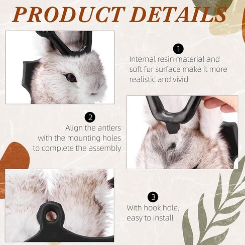 2 Pack 13" The Elk Plush Stuffed Animal Walltoy Wall Mount Plush Stuffed Animal Taxidermy Head for Christmas Home Wall Decoration (Jackalope) in Kuwait