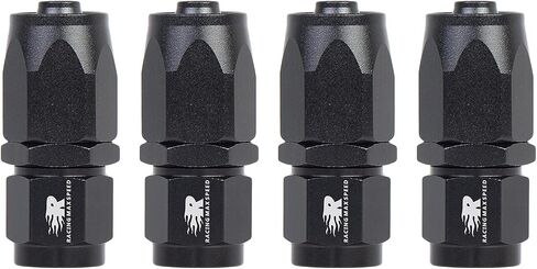 6AN Straight Swivel Hose End Fitting for Braided Fuel Line Aluminum Black 4PCS in Saudi Arabia