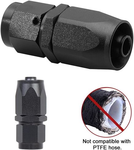 6AN Straight Swivel Hose End Fitting for Braided Fuel Line Aluminum Black 4PCS in Saudi Arabia
