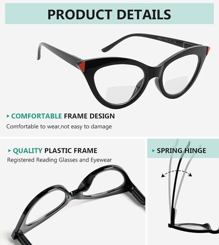 Eyekepper 4-Pack Chic Bifocal Reading Glasses Women Bifocal Readers in Kuwait