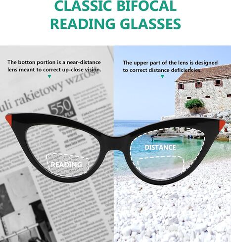 Eyekepper 4-Pack Chic Bifocal Reading Glasses Women Bifocal Readers in Kuwait