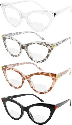 Eyekepper 4-Pack Chic Bifocal Reading Glasses Women Bifocal Readers in Kuwait
