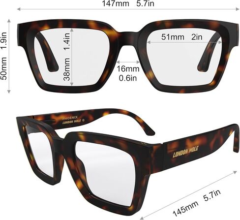 LONDON MOLE® Phoenix reading glasses | Cool oversized square/rectangular/trapezoidal shaped readers in Kuwait