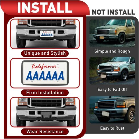 حامل لوحة الترخيص الأمامي قوس متوافق مع 1999-2004 Ford F-250 F-350 F-450 F-550 Super Duty Record Plate Plate Prames Prames Presidents for F81Z17A385AA Black Blastic in Saudi Arabia