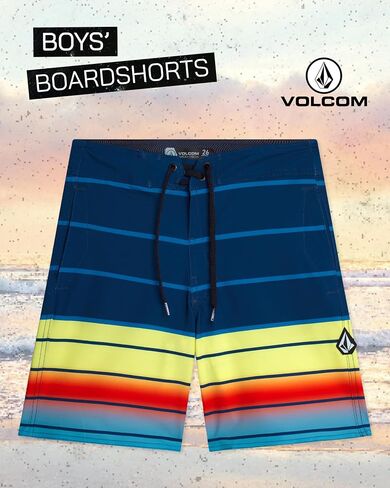 Volcom Boys Board Shorts - UPF 50+ Quick Dry Swimwear Bathing Suit - Swim Trunks Swimsuit for Boys (8-16), Size 10-12, Navy Floral in Saudi Arabia