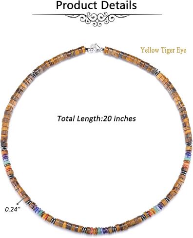 Jovivi Mens Healing Crystal Black Obsidian Tigers Eye 7 Chakra Gemstone Beaded Necklace Natural Stone Beads Necklace Triple Protection Jewelry Gifts for Men Stress Relief,Balance in Saudi Arabia