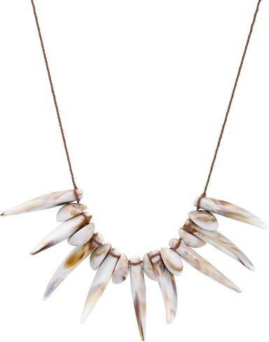 KURTCB Shark Tooth Seashell Necklace Hawaiian Tribal Ethnic Acrylic Wolf Teeth Necklace Polynesians Tui Costume Cosplay Halloween in Kuwait