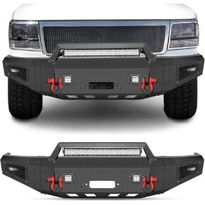 Front Bumper Compatible with 2017 2018 2019 2020 2021 2022 F250 F350 F450 with Winch Plate, LED Lights, and D-rings in Kuwait