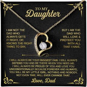 To My Daughter Necklace From Dad, Birthday Gift for Daughter from Dad With Inspirational Message Card And Gift Box in Saudi Arabia
