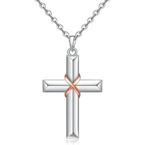 Abalone Sterling Silver Cross Necklaces for Women Womens Infinity Turquoise Cross Necklace for Women Sterling Silver Christmas Gifts Jewelry in Saudi Arabia