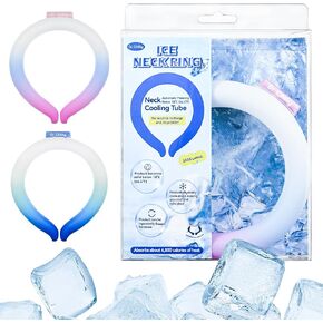 Ice Ring，Neck Cooling Tube, Hands Free Cooling, Quick Freeze Gel, Wearable Body Coolers for Hot Weather, Reusable, Adjustable Fit (Gradient Blue) in Saudi Arabia