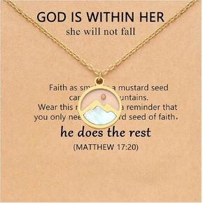 Christian Mustard Seed Necklace for Women Stainless Steel Faith Pendant Chain Bible Verse Jewelry Inspirational Religious Gifts for Believers in Saudi Arabia
