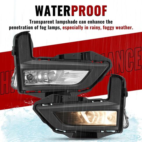 HECASA Front Bumper Fog Lights Kit Compatible with 2017-2020 Nissan Rogue Replacement for 261558995A 261508995A Front Fog Lamps Assembly Driver & Passenger Side Clear Lens Plastic in Saudi Arabia