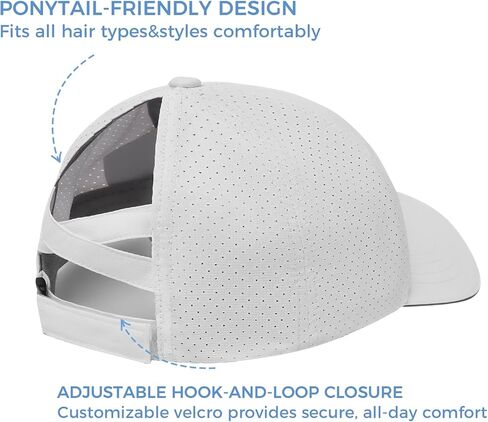 Women Criss Cross Ponytail Baseball Cap, Breathable Mesh Run Ponycaps, Reflective Quick Dry Trucker Hat, Cooling Sport Cap in Saudi Arabia