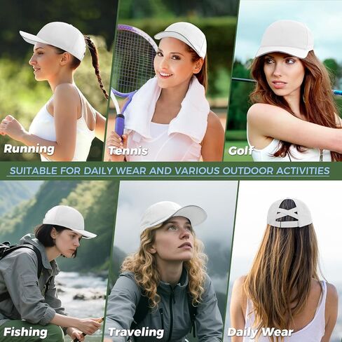 Women Criss Cross Ponytail Baseball Cap, Breathable Mesh Run Ponycaps, Reflective Quick Dry Trucker Hat, Cooling Sport Cap in Saudi Arabia