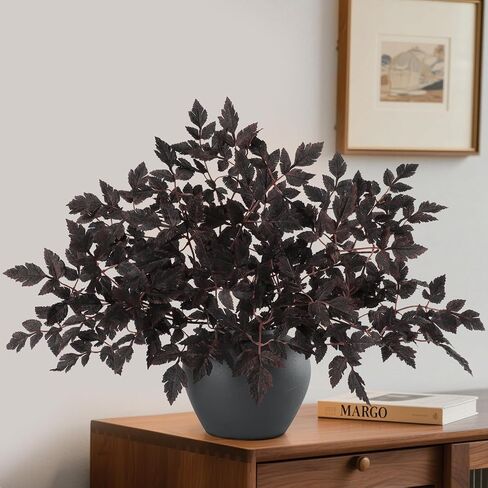 Fall Decor - 6 Pack 32" Artificial Cimicifuga Plant Leaf Spray, Faux Cimicifuga Ramosa Leaves – Fall Floral Stems for Vases, Halloween Thanksgiving Wedding Table Mantel Decor in Saudi Arabia