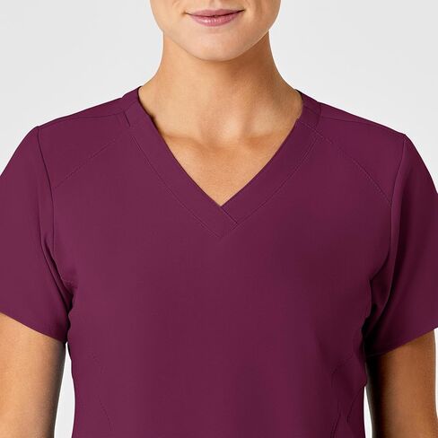 WonderWink Women's Plus-Size Women's Stylized V-Neck Top Shirt, Red, 5X-Large in Kuwait