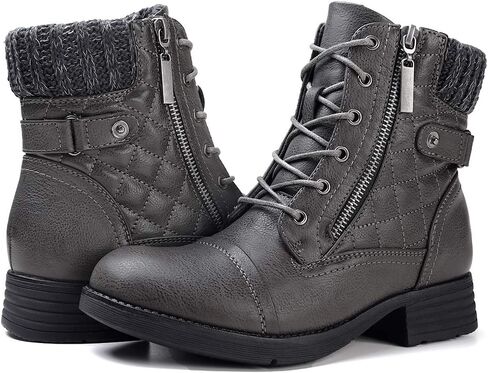 STQ Women's Combat Boots Lace up Ankle Booties in Saudi Arabia
