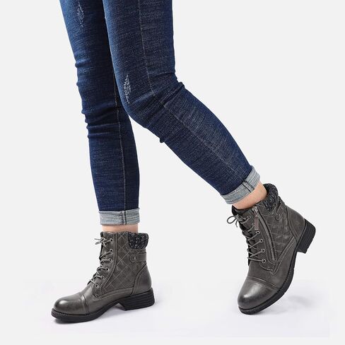 STQ Women's Combat Boots Lace up Ankle Booties in Saudi Arabia