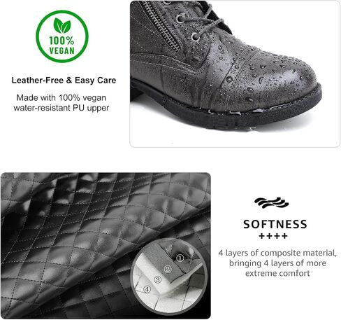 STQ Women's Combat Boots Lace up Ankle Booties in Saudi Arabia