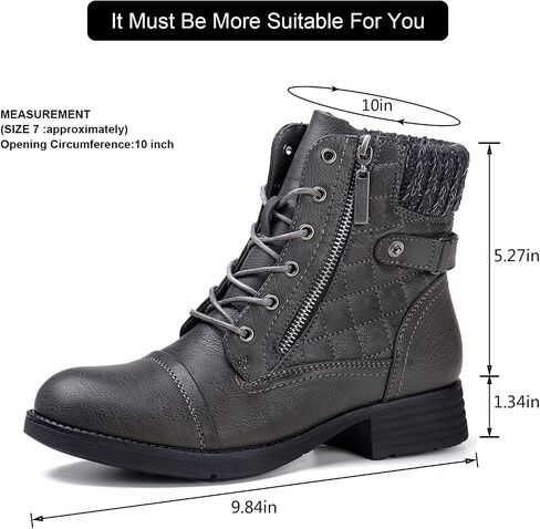STQ Women's Combat Boots Lace up Ankle Booties in Saudi Arabia
