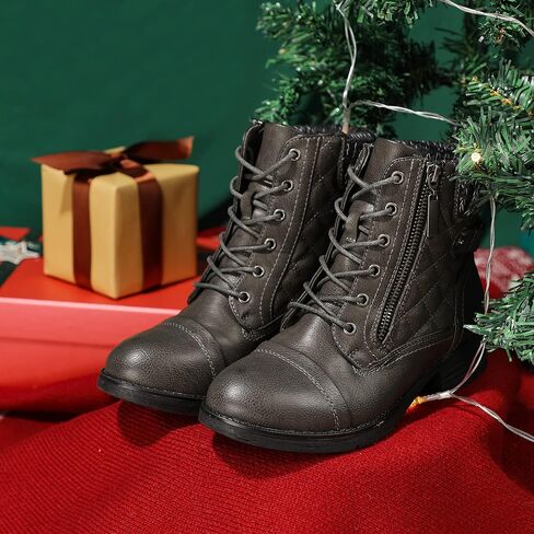 STQ Women's Combat Boots Lace up Ankle Booties in Saudi Arabia