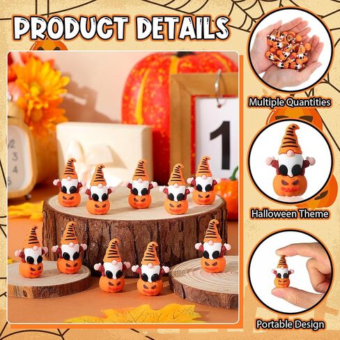 25 PCS Halloween Gnomes Decorations Mini Pumpkin Gunomes Figures Gnome تمثال تمثال الهالوين الداخلي مكتب الحفلات مكتب حديقة مزحّد هدايا تقديم الخدعة أو علاج هدية DIY in Saudi Arabia