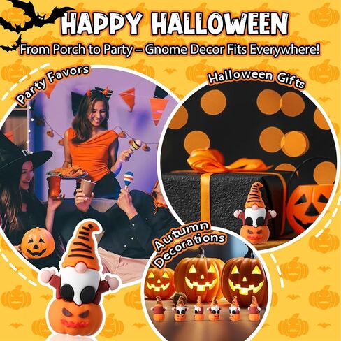 25 PCS Halloween Gnomes Decorations Mini Pumpkin Gunomes Figures Gnome تمثال تمثال الهالوين الداخلي مكتب الحفلات مكتب حديقة مزحّد هدايا تقديم الخدعة أو علاج هدية DIY in Saudi Arabia