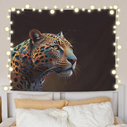 URLLUAE Navy Blue Leopard Tapestry, Leopard Cheetah Print Room Decor, Trendy Two Cheetah Wall Tapestry Backdrop for Home Bedroom Living Room Dorm Apartment Decoration, 50x60 Inch in Kuwait