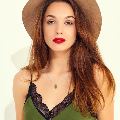 11x7mm Natural Raw Red Garnet Pendant Necklace for Women in Sterling Silver, January Birthstone Jewelry Gifts for Her Birthday, Anniversary, Graduation (Bezel-Set) in Kuwait