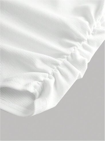 طقم تي شيرت بناتي مكون من قطعتين بأكمام طويلة ومضلع ومكشكش وخصر مطاطي وفضفاضة in Kuwait