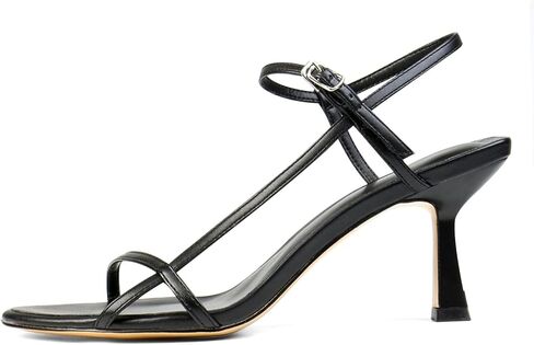 Women's Black Stiletto Strappy Heels Sandals Open Tee Hite Hist Cheels Slingback Shoes Womens Dress Frictals Most Sexy Party Pumps 2025 Black Size 8.5 in Kuwait