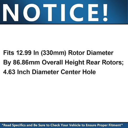 Detroit Axle - 8-Lug Rear Brake Kit for 2003-2020 Chevy GMC Express Savana 2500 3500 [4.63" Inch Diameter Center Hole] Brake Rotors and Ceramic Brakes Pads: 12.99" inch Rotor [Single Rear Wheel ONLY] in Saudi Arabia