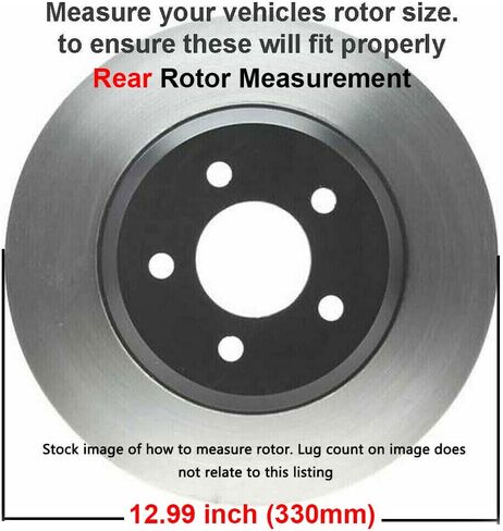 Detroit Axle - 8-Lug Rear Brake Kit for 2003-2020 Chevy GMC Express Savana 2500 3500 [4.63" Inch Diameter Center Hole] Brake Rotors and Ceramic Brakes Pads: 12.99" inch Rotor [Single Rear Wheel ONLY] in Saudi Arabia