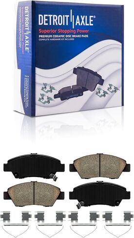Detroit Axle - Front Brake Kit for 09-14 Honda Fit, 10.32'' inch Disc Brakes Rotors 2009 2010 2011 2012 2013 2014 Ceramic Brake Pads Replacement in Saudi Arabia