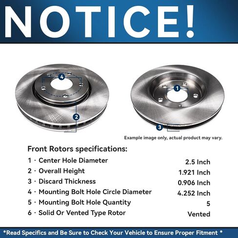 Detroit Axle - Front Brake Kit for Ford 2013-2019 Escape 2014-2018 Ford Transit Connect Disc Brake Rotors Ceramic Brakes Pads Replacement: 12.6" inch Rotors in Saudi Arabia
